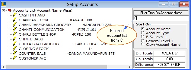 setup account tree